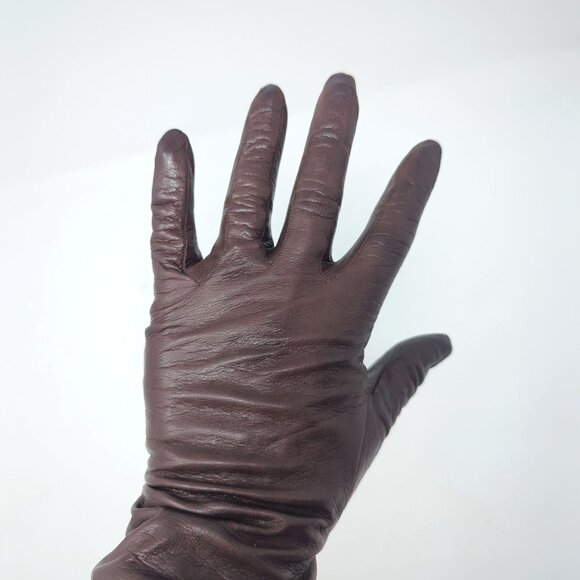 Vintage Regency Brown Gloves Small Mid Real Kid - Picture 3 of 8